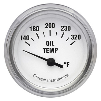 Classic Instruments® - White Hot Series 2-1/8" Oil Temperature Gauge