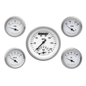 Classic Instruments® - White Hot Series 3-3/8" Custom 5-Gauge Set
