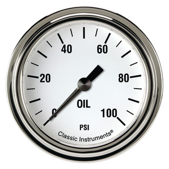 Classic Instruments® - White Hot Series 2-5/8" Oil Pressure Gauge, 100 psi