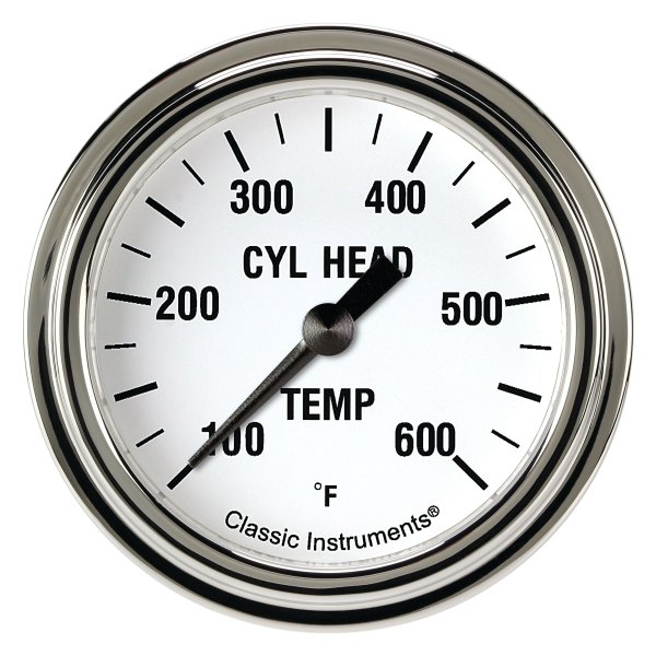 Classic Instruments® - White Hot Series 2-5/8" Cylinder Head Temperature Gauge, 100-600 F
