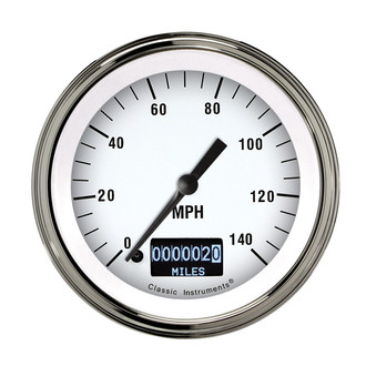 Classic Instruments® - White Hot Series 3-3/8" Speedometer, 140 MPH