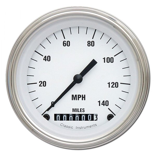 Classic Instruments® - White Hot Series 3-3/8" Speedometer, 140 MPH