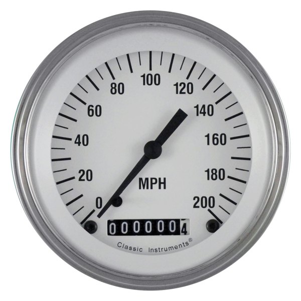 Classic Instruments® - White Hot Series 3-3/8" Speedometer, 200 MPH