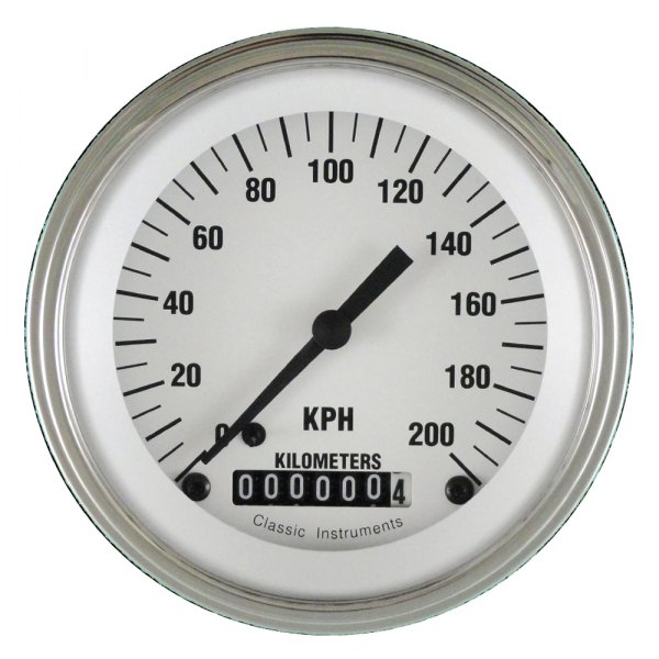 Classic Instruments® - White Hot Series 3-3/8" Speedometer, 200 KPH