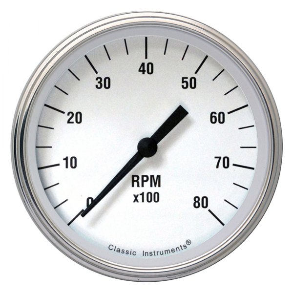 Classic Instruments® - White Hot Series 4-5/8" Tachometer, 8,000 RPM