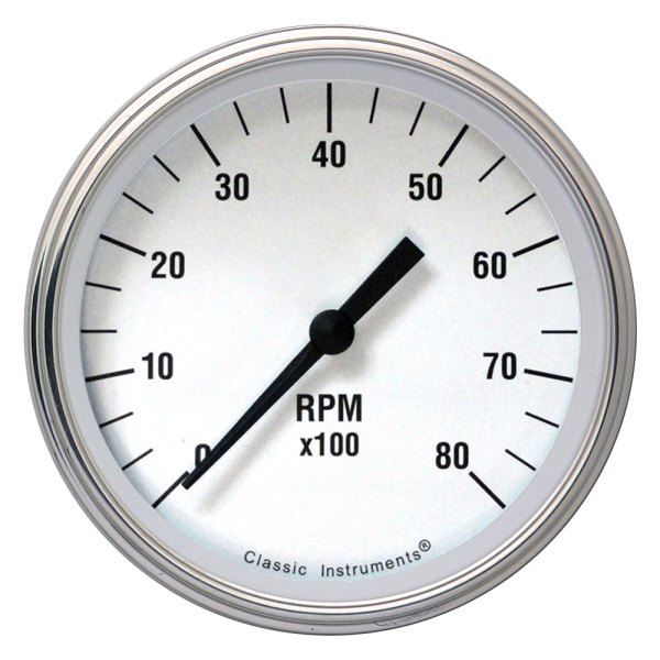 Classic Instruments® - White Hot Series 3-3/8" Tachometer, 8,000 RPM