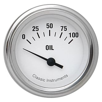 Classic Instruments® - White Hot Series 2-1/8" Oil Pressure Gauge, 100 psi