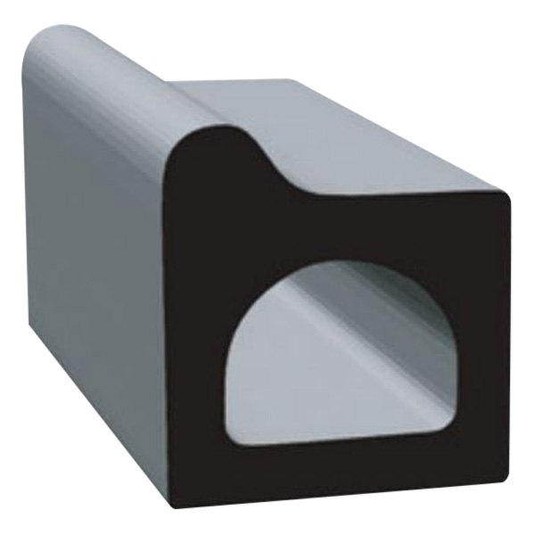 Clean Seal® - 50' Black EPDM Sponge Rubber Door/Window Rectangular D-Seal with Rib