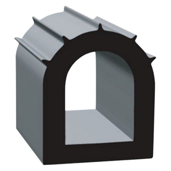 Clean Seal® - 50' Black EPDM Sponge Rubber Door/Window D-Seal with Ribs