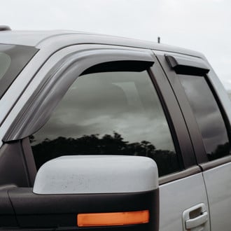 Clim Art® - Tape-On Dark Smoke Front and Rear Side Window Deflectors with 2 License Plate Frames