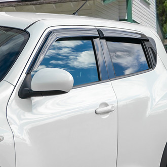 Clim Art® - Tape-On Dark Smoke Front and Rear Side Window Deflectors with 2 License Plate Frames