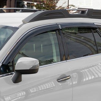 Clim Art® - Tape-On Dark Smoke Front and Rear Side Window Deflectors with 2 License Plate Frames