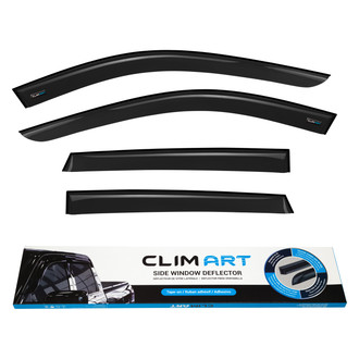 Clim Art® - Tape-On Dark Smoke Front and Rear Side Window Deflectors