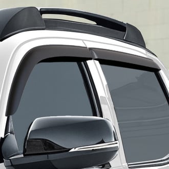Clim Art® - Tape-On Dark Smoke Front and Rear Side Window Deflectors with 2 License Plate Frames