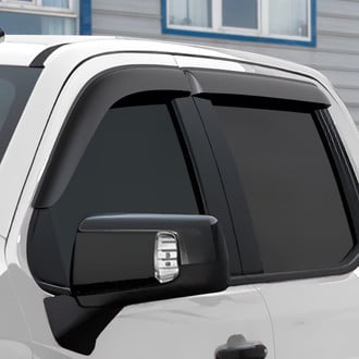 Clim Art® - Tape-On Dark Smoke Front and Rear Side Window Deflectors with 2 License Plate Frames