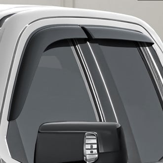 Clim Art® - Tape-On Dark Smoke Front and Rear Side Window Deflectors with 2 License Plate Frames