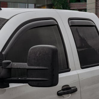 Clim Art® - In-Channel Dark Smoke Front and Rear Side Window Deflectors with 2 License Plate Frames