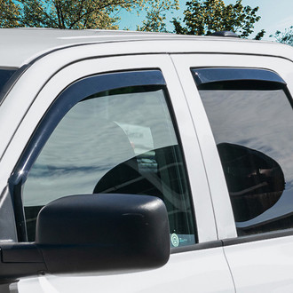 Clim Art® - In-Channel Dark Smoke Front and Rear Side Window Deflectors with 2 License Plate Frames