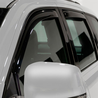 Clim Art® - In-Channel Dark Smoke Front and Rear Side Window Deflectors with 2 License Plate Frames
