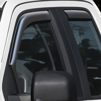 Clim Art® - In-Channel Dark Smoke Front and Rear Side Window Deflectors with 2 License Plate Frames