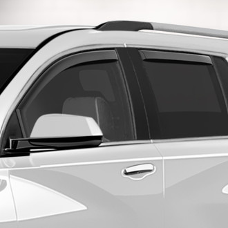 Clim Art® - In-Channel Dark Smoke Front and Rear Side Window Deflectors with 2 License Plate Frames
