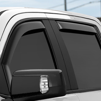 Clim Art® - In-Channel Dark Smoke Front and Rear Side Window Deflectors with 2 License Plate Frames