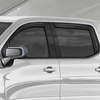 Clim Art® - In-Channel Dark Smoke Front and Rear Side Window Deflectors with 2 License Plate Frames