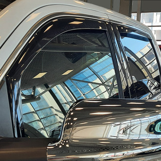Clim Art® - In-Channel Dark Smoke Front and Rear Side Window Deflectors with 2 License Plate Frames