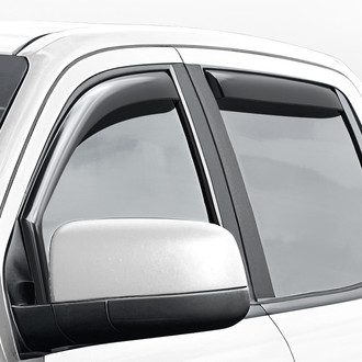 Clim Art® - In-Channel Dark Smoke Front and Rear Side Window Deflectors with 2 License Plate Frames