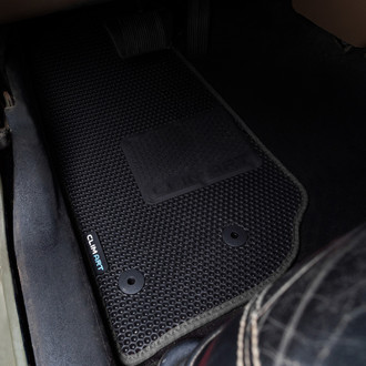 Clim Art® - All-Weather 1st & 2nd Row Black Rubber Floor Mat Set