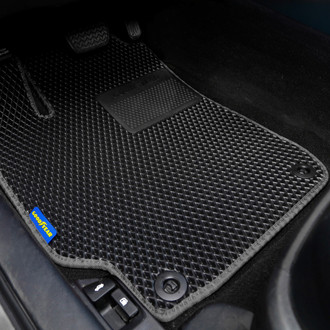 Clim Art® - All-Weather 1st & 2nd Row Black Rubber Floor Mat Set