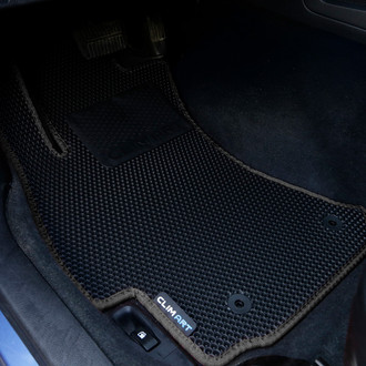 Clim Art® - All-Weather 1st & 2nd Row Black Rubber Floor Mat Set