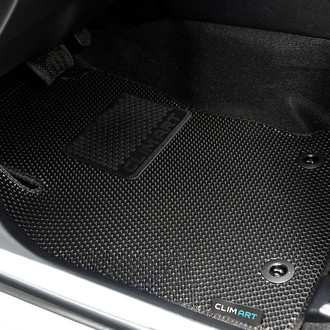 Clim Art® - All-Weather 1st & 2nd Row Black Rubber Floor Mat Set