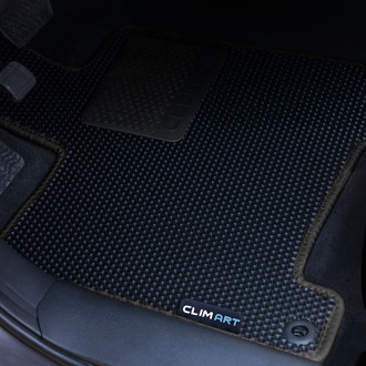 Clim Art® - All-Weather 1st, 2nd & 3rd Row Black Rubber Floor Mat Set