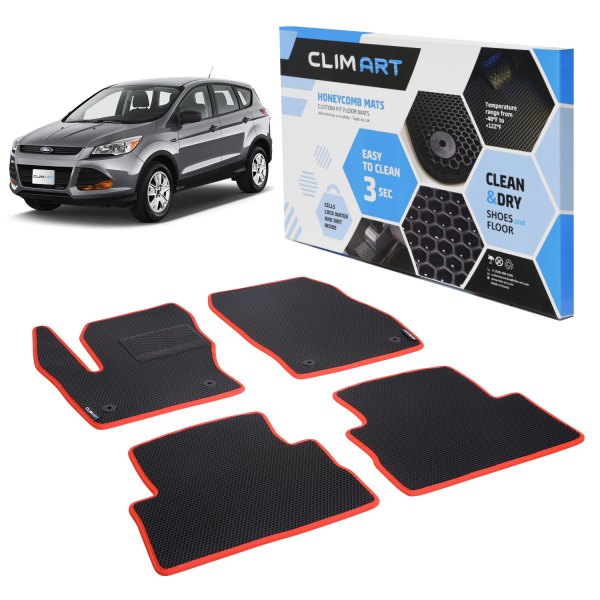Clim Art® - All-Weather Black/Red Floor Mat Set
