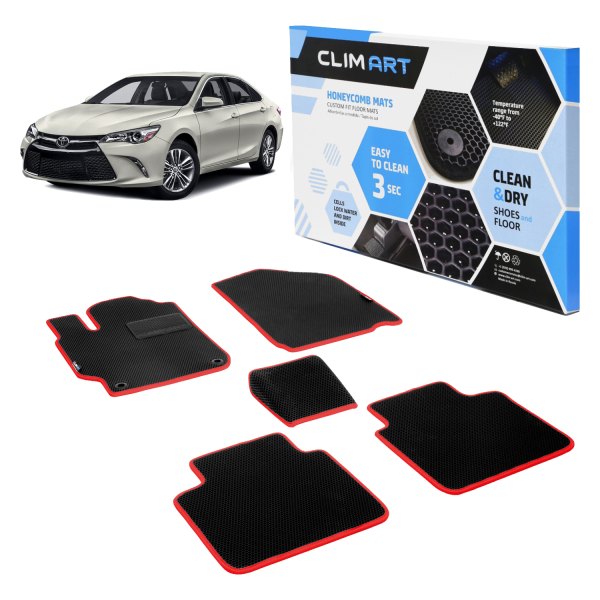 Clim Art® - All-Weather Black/Red Floor Mat Set