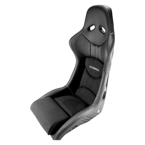Cobra Seats® - Nogaro Circuit Style GRP Composite Low Profile Racing Seats, Black Leather Outer with Dinamica Center
