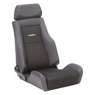 Cobra Seats® - Le Mans Racing Seat, Black Vinyl with Dinamica Sections