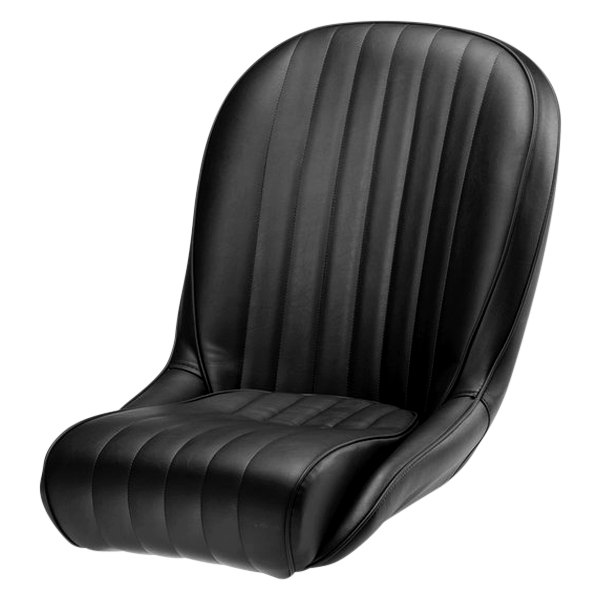 Cobra Seats® - Roadster SS Black Leather Facings/Black Vinyl Back/Black Piping Race Seat