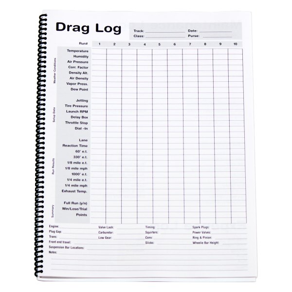 Computech® - Drag Race Log Book