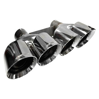 Corsa® - Pro-Series 304 SS Round Angle Cut Clamp-On Quad Polished Exhaust Tips