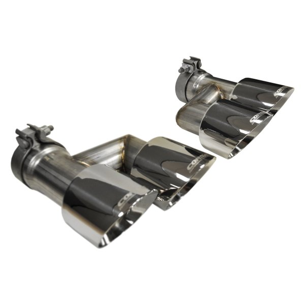 Corsa® - Pro-Series 304 SS Round Angle Cut Dual Double-Wall Polished Exhaust Tip