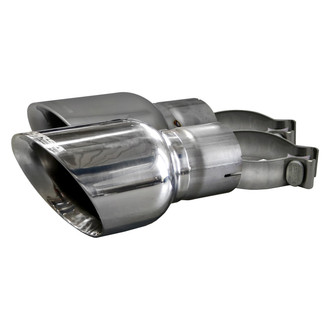 Corsa® - Pro-Series 304 SS Round Angle Cut Clamp-On Single Polished Exhaust Tips