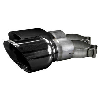Corsa® - Pro-Series 304 SS Round Angle Cut Clamp-On Single Black PVD Exhaust Tips