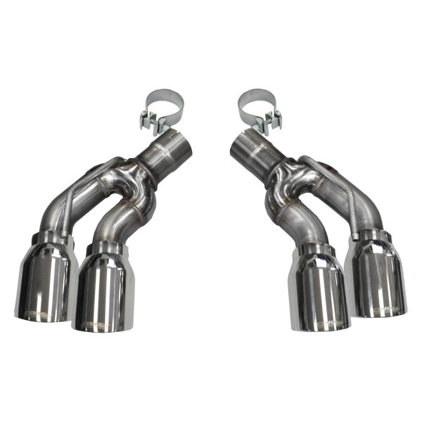 Corsa® - Pro-Series 304 SS Round Angle Cut Dual Polished Exhaust Tips