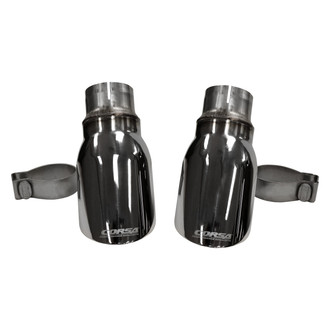 Corsa® - Pro-Series 304 SS Round Angle Cut Clamp-On Single Polished Exhaust Tips