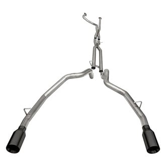 Corsa® - 304 SS Muffler Delete Cat-Back Exhaust System with Split Rear Exit
