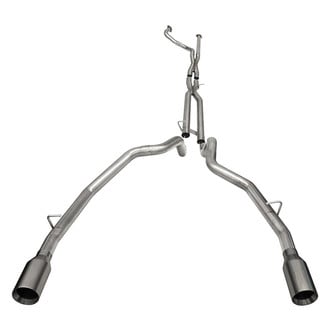 Corsa® - 304 SS Muffler Delete Cat-Back Exhaust System with Split Rear Exit