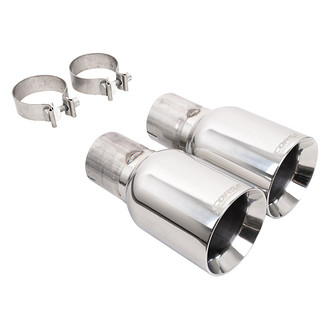 Corsa® - Pro-Series 304 SS Round Straight Cut Clamp-On Single Polished Exhaust Tips
