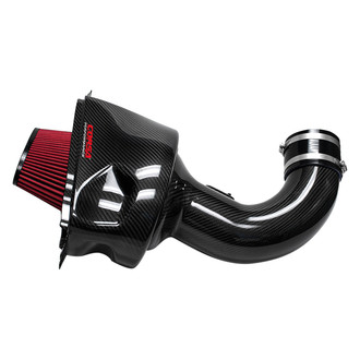Corsa® 44001D - Open Element Plastic Black Carbon Fiber Cold Air Intake System with DryTech 3D Red Filter